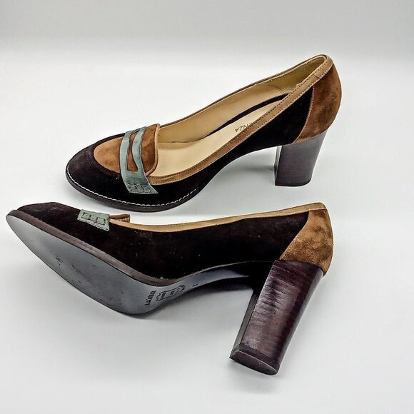 Ramon Tenza Suede Colorblock Heels - Size 7.5M & 8M - Picture 5 of 9